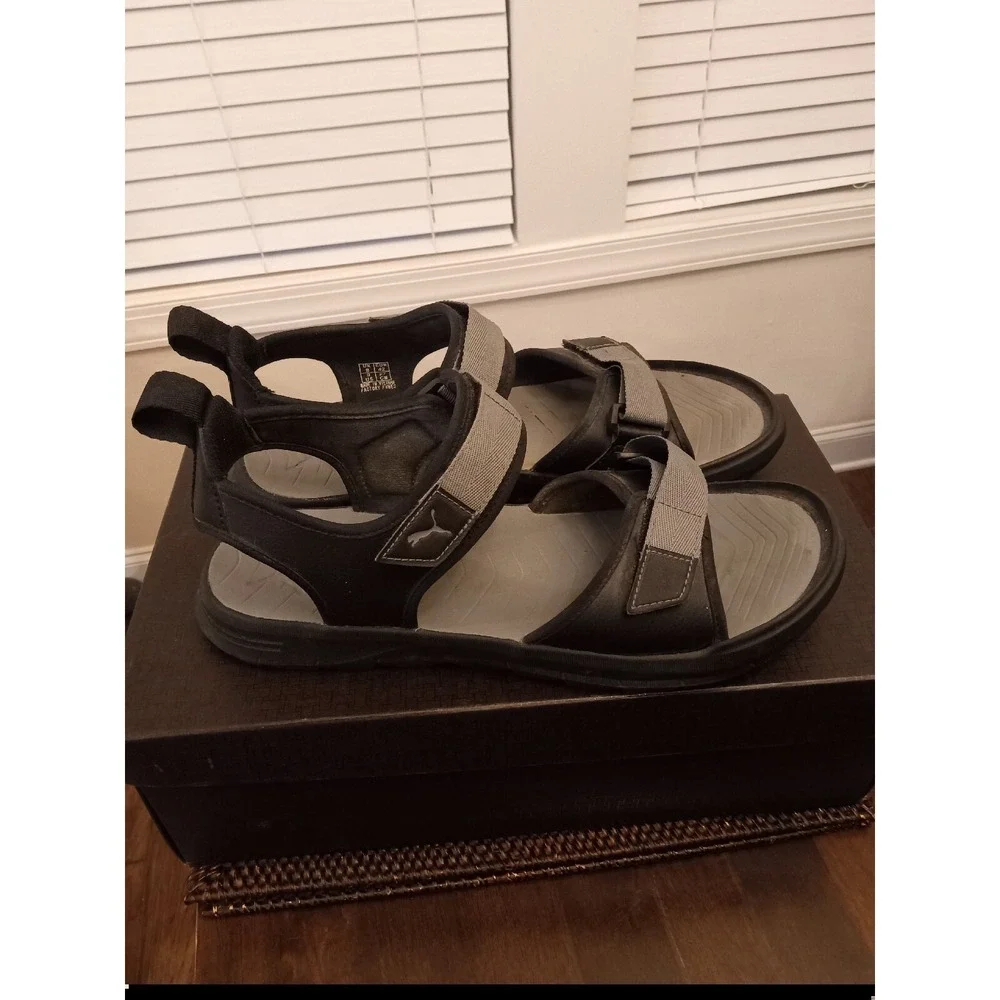 Mens Puma Softride Slides Sandals Chacos Black Gray Strap Water Shoes Size 9